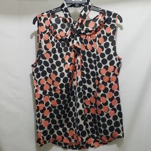 Zac & Rachel Polka Dot Sleeveless Blouse (Large)